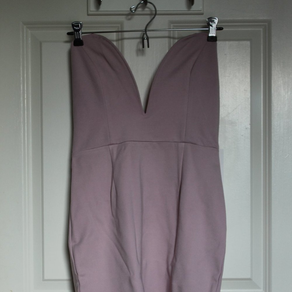 Strapless Mauve Bodycon Mini Dress